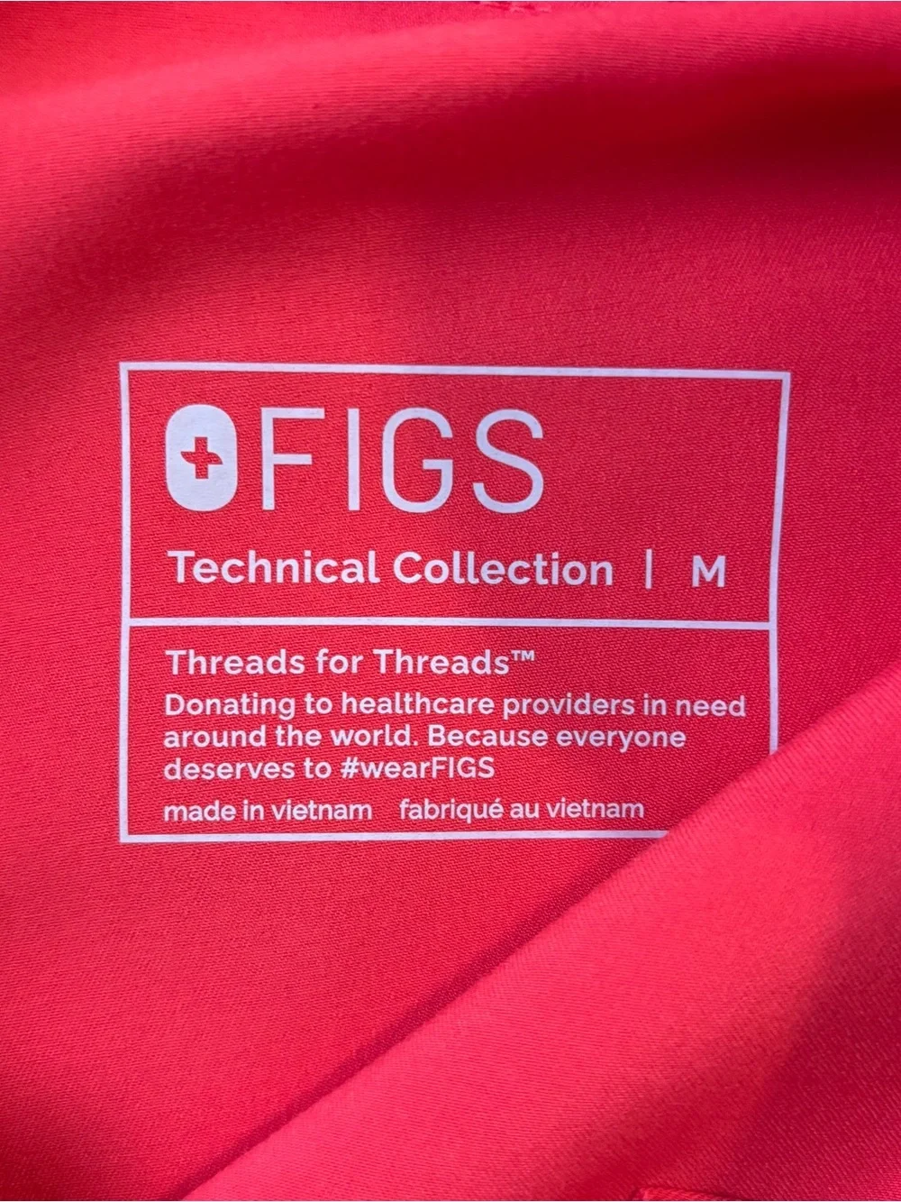 Figs men’s scrub set, medium. Dark coral/red with pride drawstring and tags.